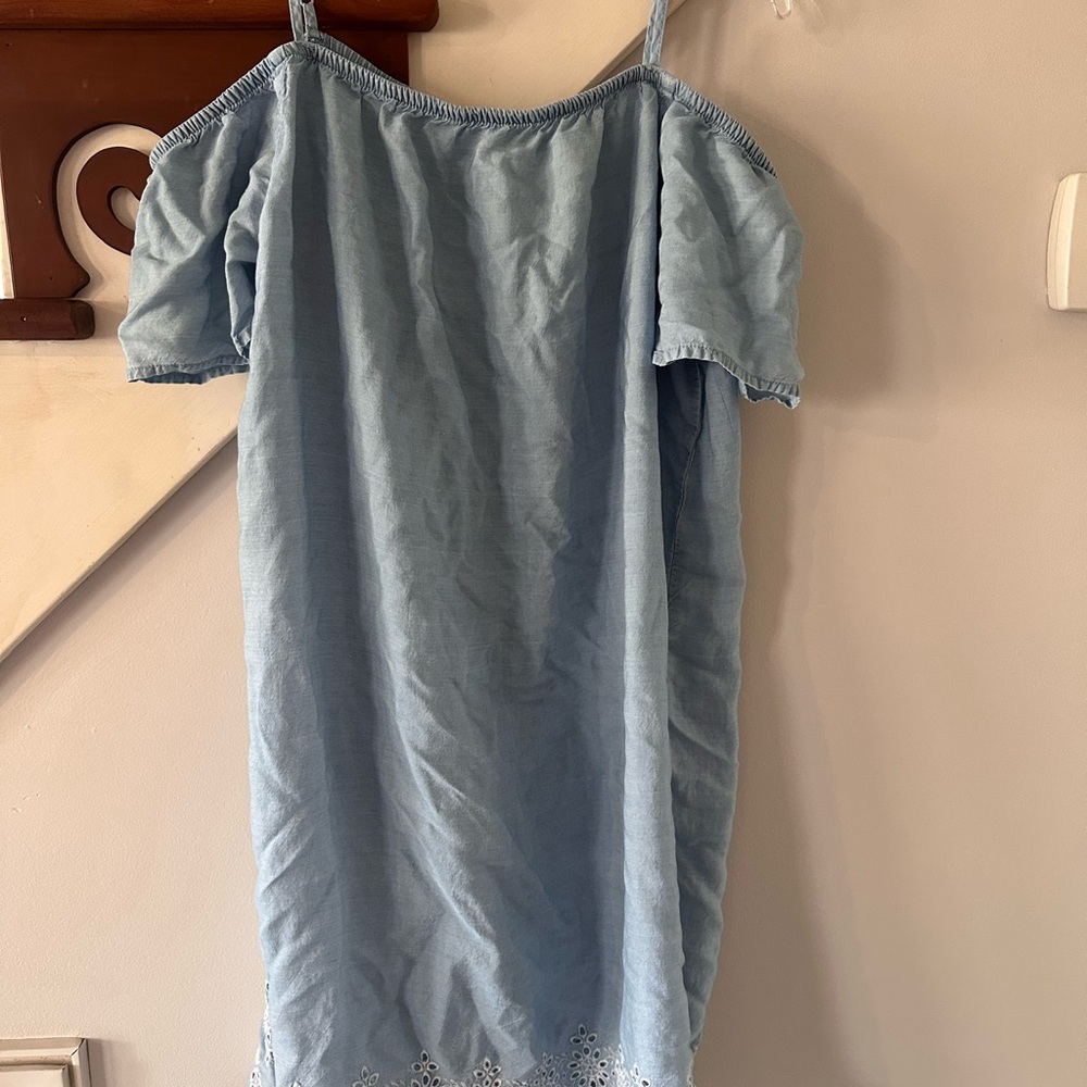 Old Navy Light Blue Off-Shoulder Midi Dress